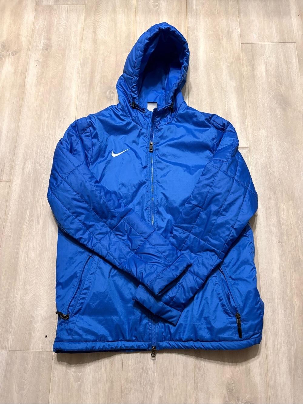 Nike Royal Blue Men's Hooded Quilted Puffer Jacket